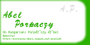 abel porpaczy business card